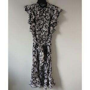 Lauren Ralph Lauren Women's Size 6 Maxi Dress Flutter Sleeve Floral Ruffle‎ Hem